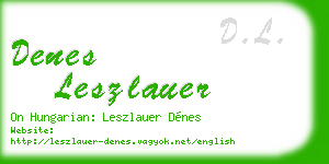 denes leszlauer business card